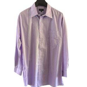 Milani Designed in Italy Light Purple Dress Button Down Shirt size 17.5 34/35